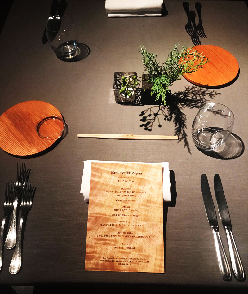 【Ermenegildo Zegna × Ristorante HONDA】