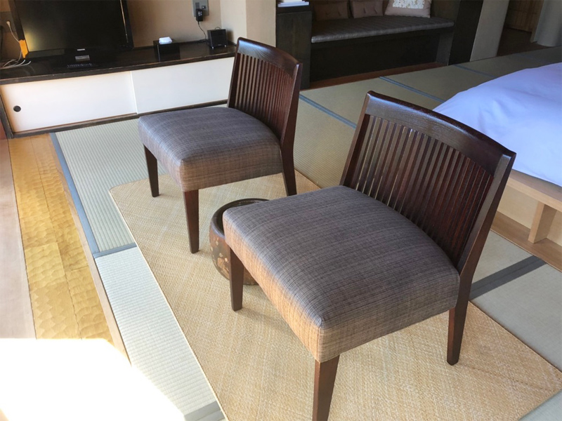 箱根旅館・ホテルの椅子とソファ類の張り替え