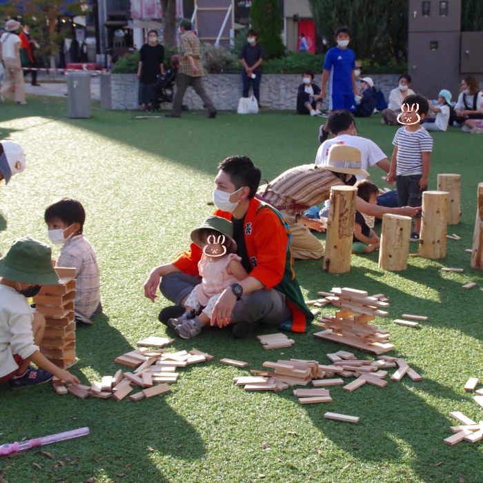 キコリーずさんのかまぼこ板のつみきを作製